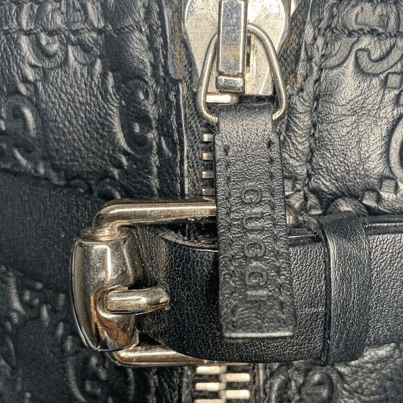 Gucci Bonneville Black Leather Guccissima Moto Boots EU 36.5 US 6.5 GG Logo - Picture 13 of 13